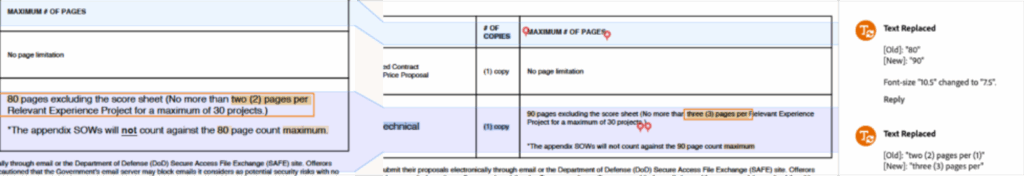 RFP comparison screenshot to catch the differences that matter